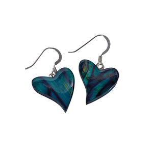 Heathergems | Sterling Silver Quirky Heart Drop Earrings