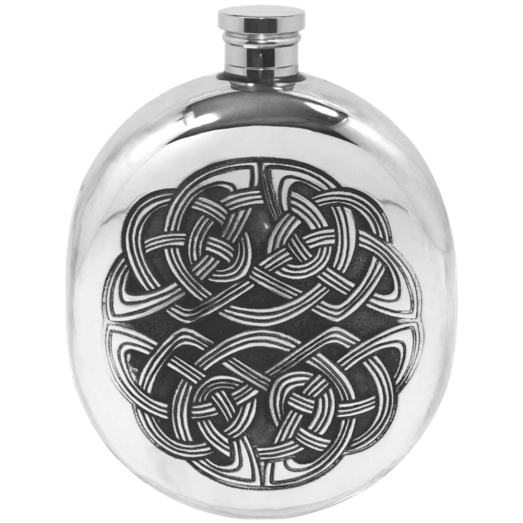 6 oz Annwn Wedge Pewter Flask