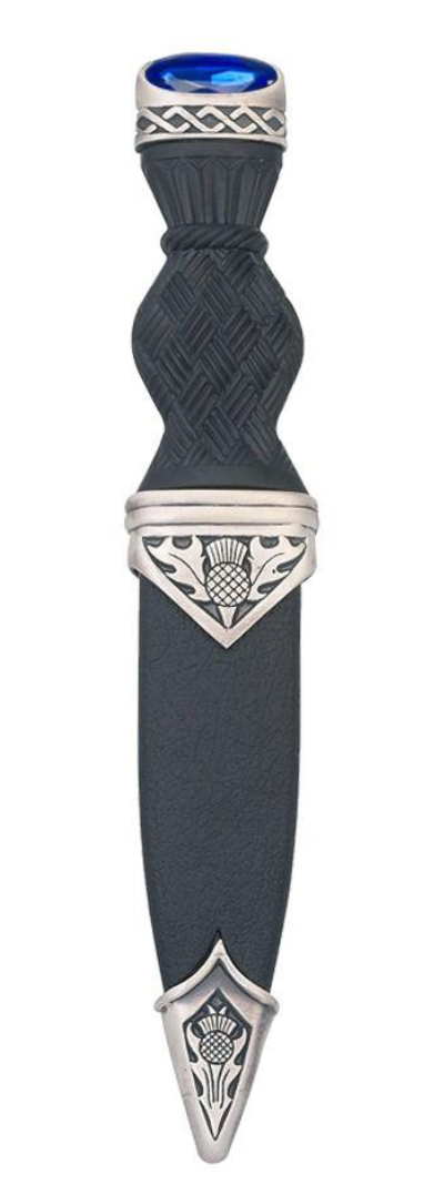 Sgian Dubh | Thistle Design in Matte Pewter with Stone Top