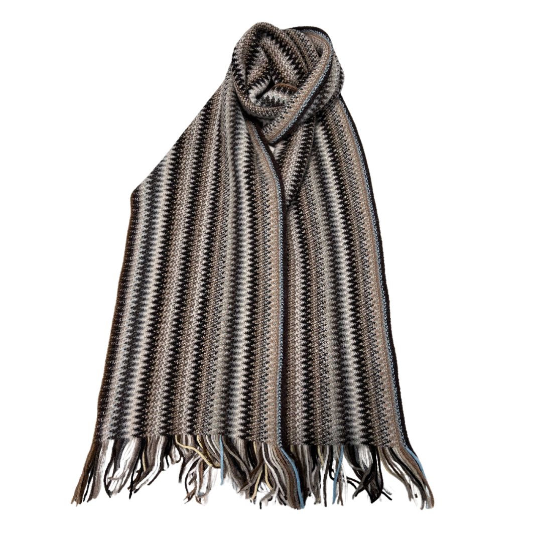 Lochcarron | Zig Zag Scarf - Coffee