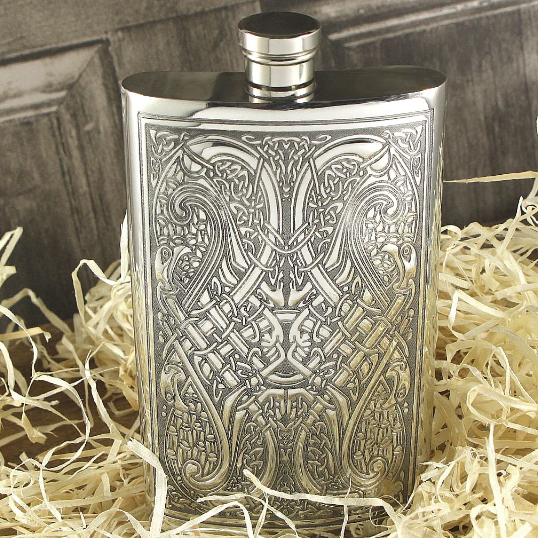 8 oz Celtic Knot Pewter Flask