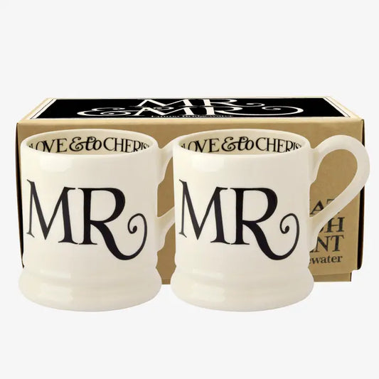 Emma Bridgewater | Mr. & Mr. - Set of 2 1/2 Pint Mugs