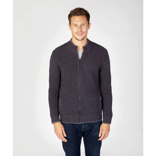 IrelandsEye | Rockbrook Ribbed Cardigan - Navy Marl