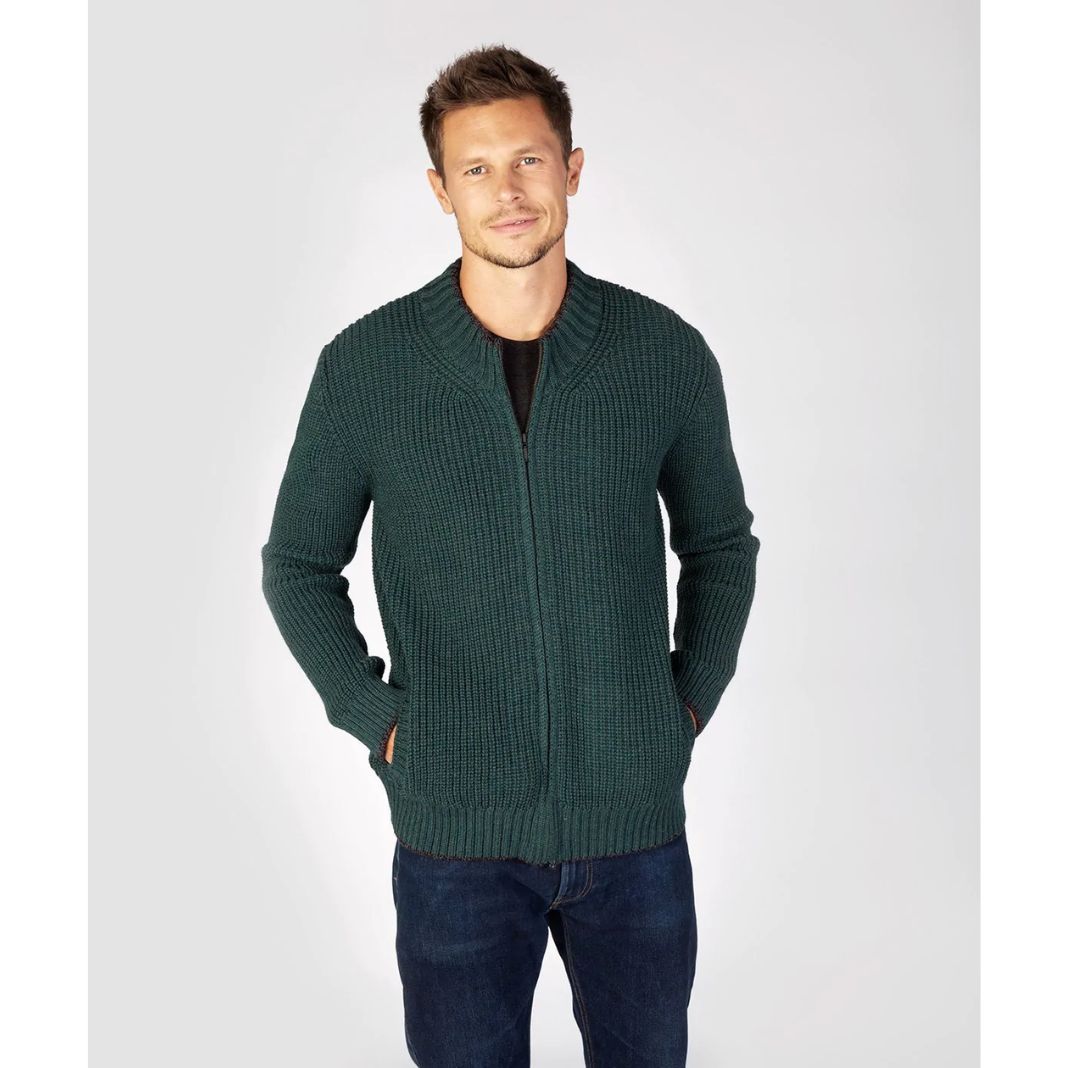 IrelandsEye | Rockbrook Ribbed Cardigan - Evergreen