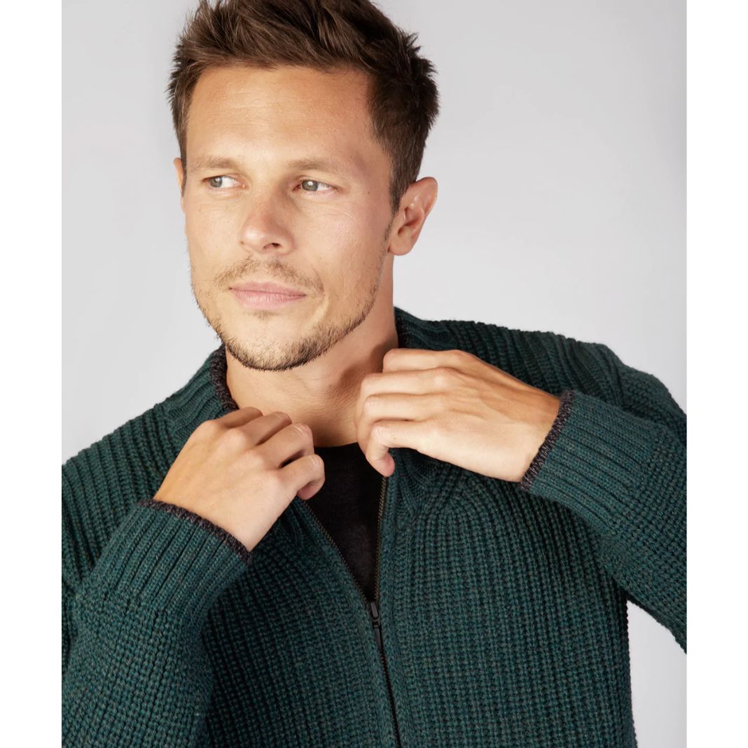 IrelandsEye | Rockbrook Ribbed Cardigan - Evergreen