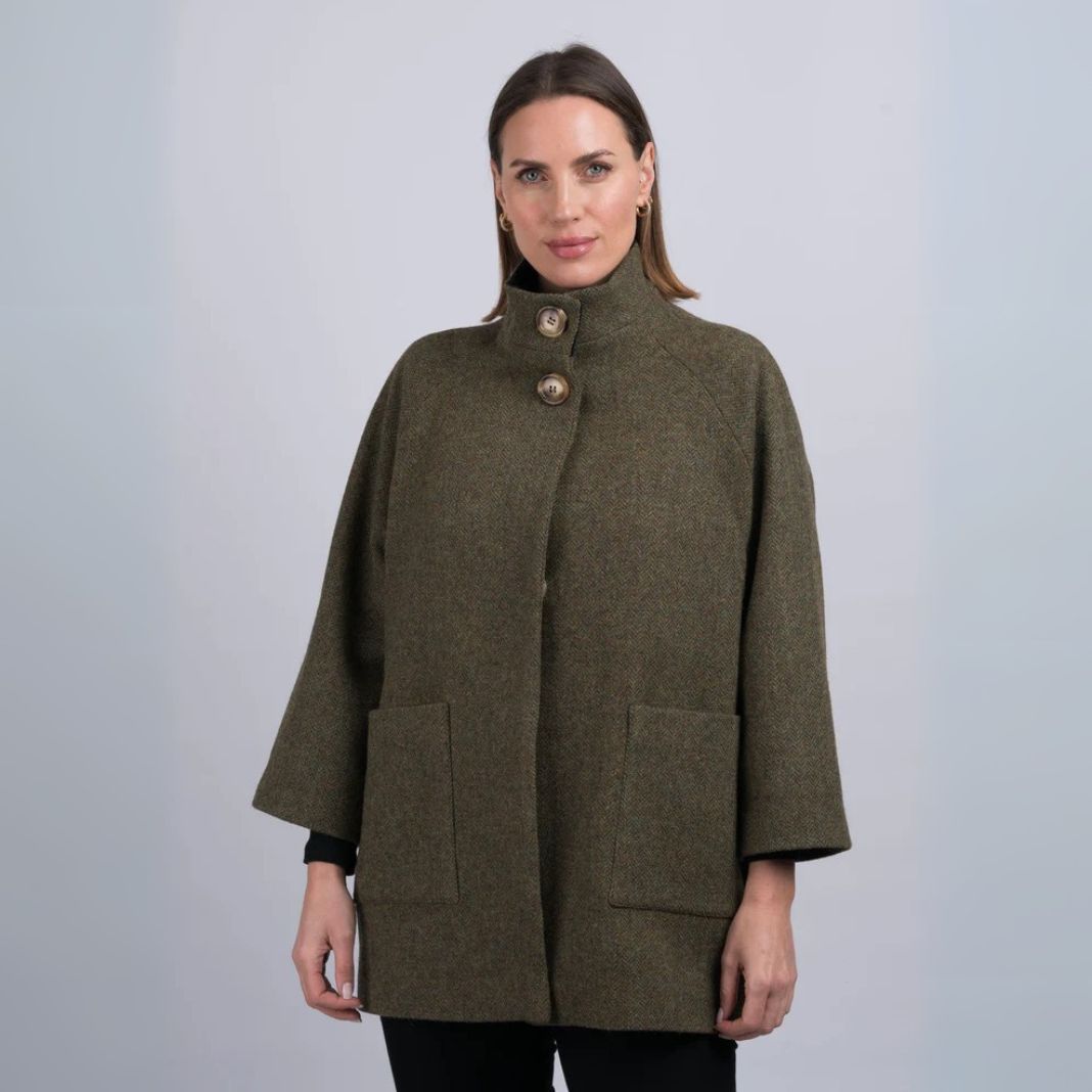 Celtic Tweed | Moss Green Tweed Coat