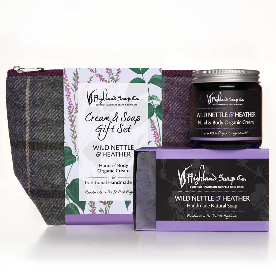 Highland Soap Company | Wild Nettle & Heather Soap, Hand & Body Lotion Gift Set