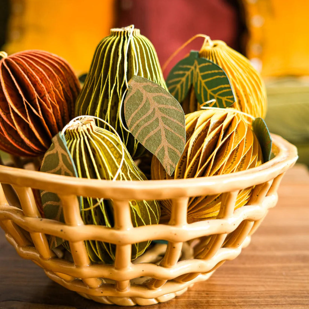 East End Press | Pear Honeycomb Ornament