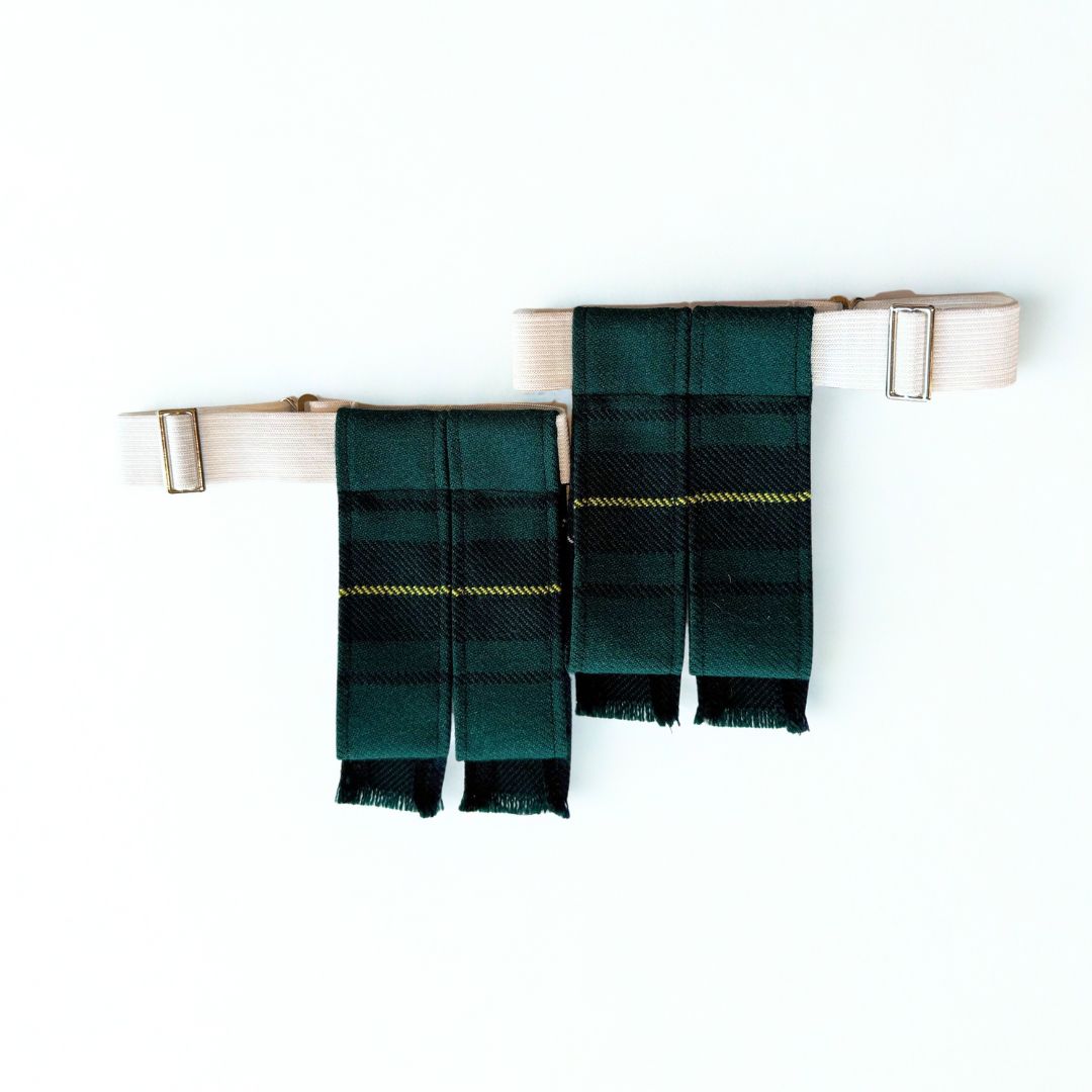 Tartan Garter Flashes - Pair with double flashes