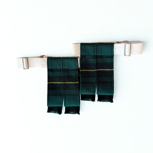 Tartan Garter Flashes - Pair with double flashes