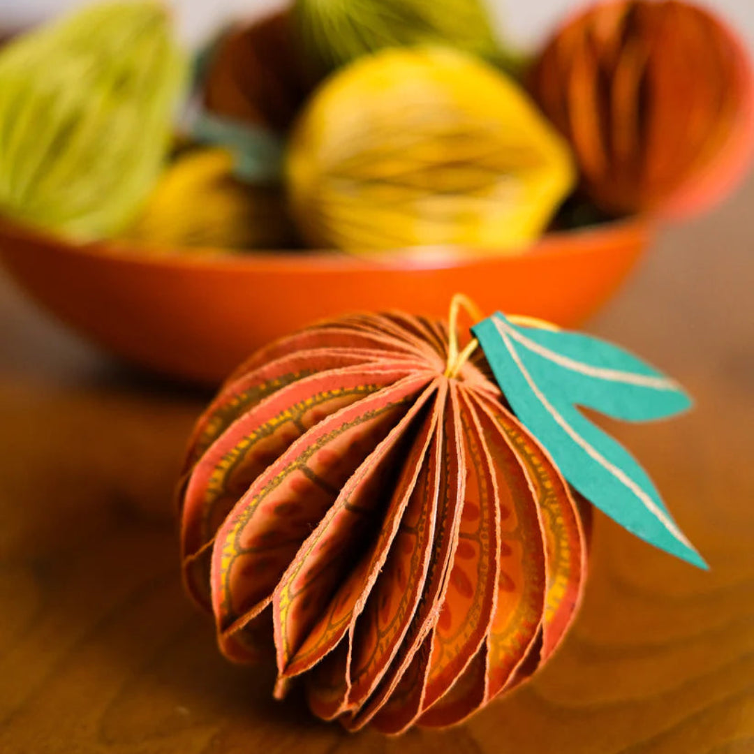 East End Press | Orange Honeycomb Ornament