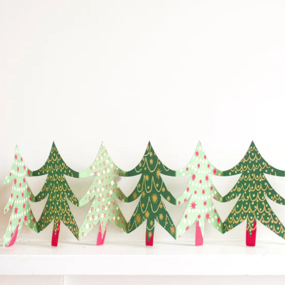 East End Press | Christmas Tree Concertina Garland