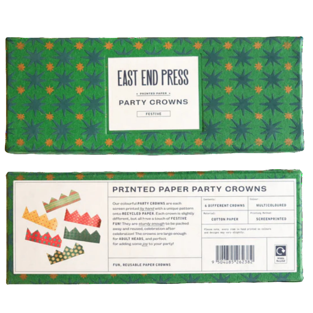 East End Press | Festive Paper Crowns - Set of 6