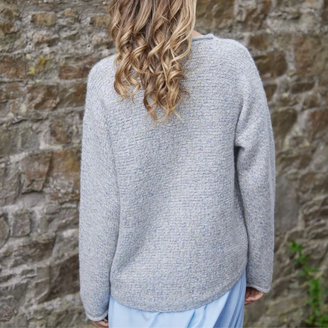 Fisherman Out of Ireland | Alpaca Blend Roll Neck Sweater - Thistle