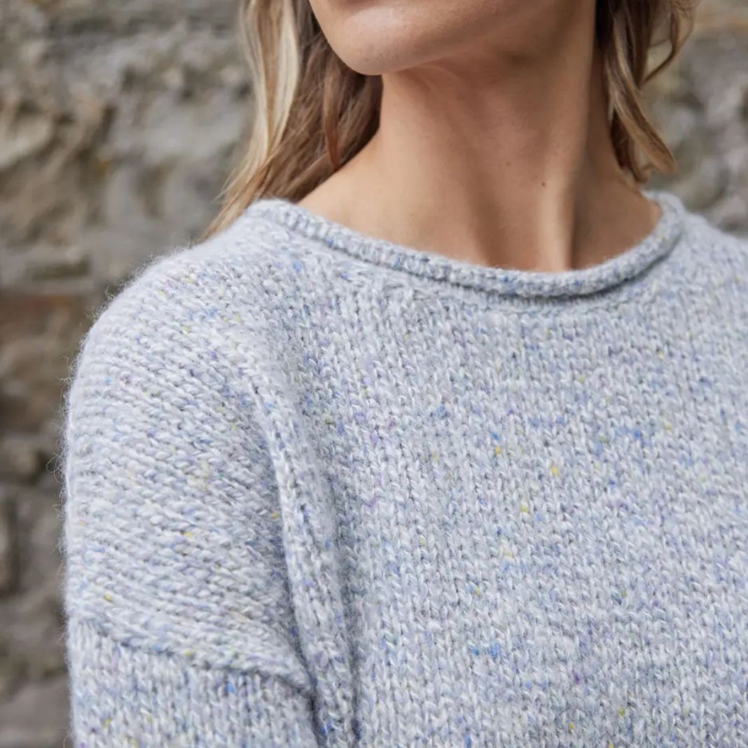 Fisherman Out of Ireland | Alpaca Blend Roll Neck Sweater - Thistle