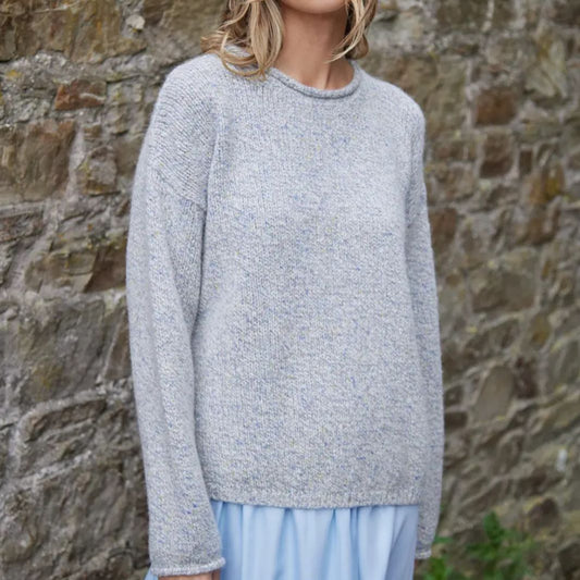 Fisherman Out of Ireland | Alpaca Blend Roll Neck Sweater - Thistle