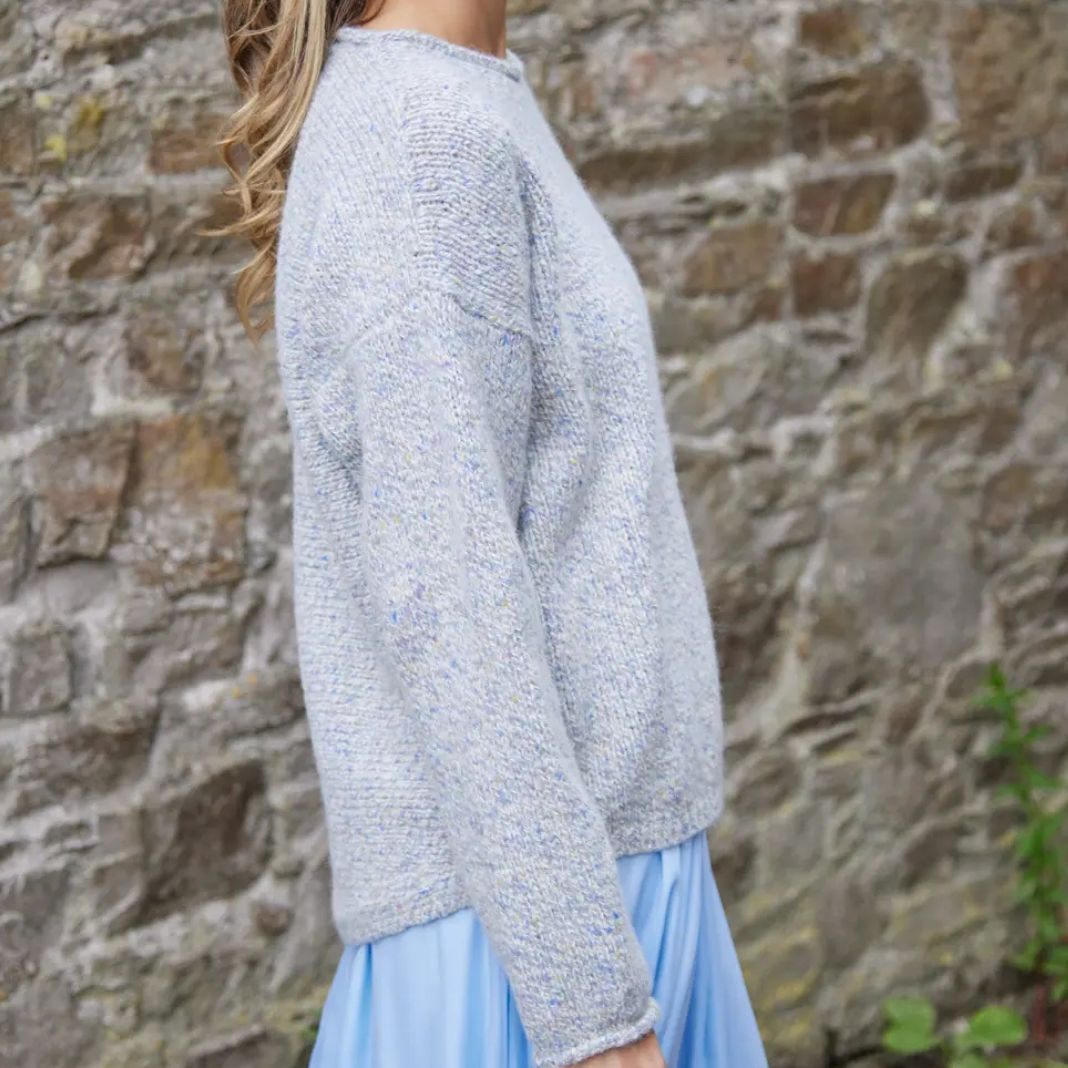 Fisherman Out of Ireland | Alpaca Blend Roll Neck Sweater - Thistle