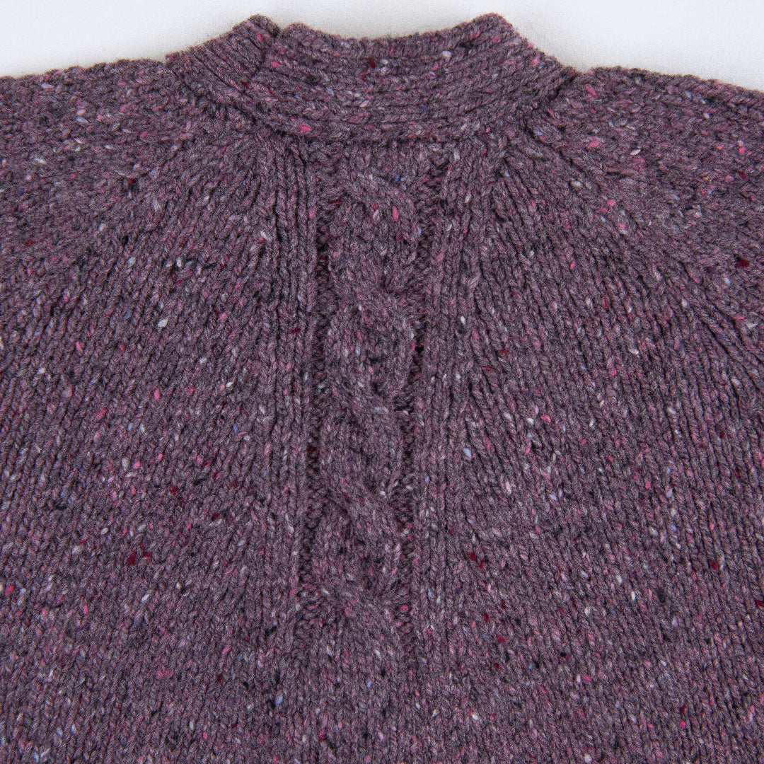 Fisherman Out of Ireland | Raglan Cardigan - Dark Mauve