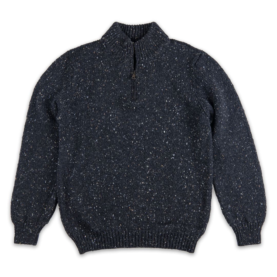 Fisherman Out of Ireland | Quarter-zip Sweater - Raven