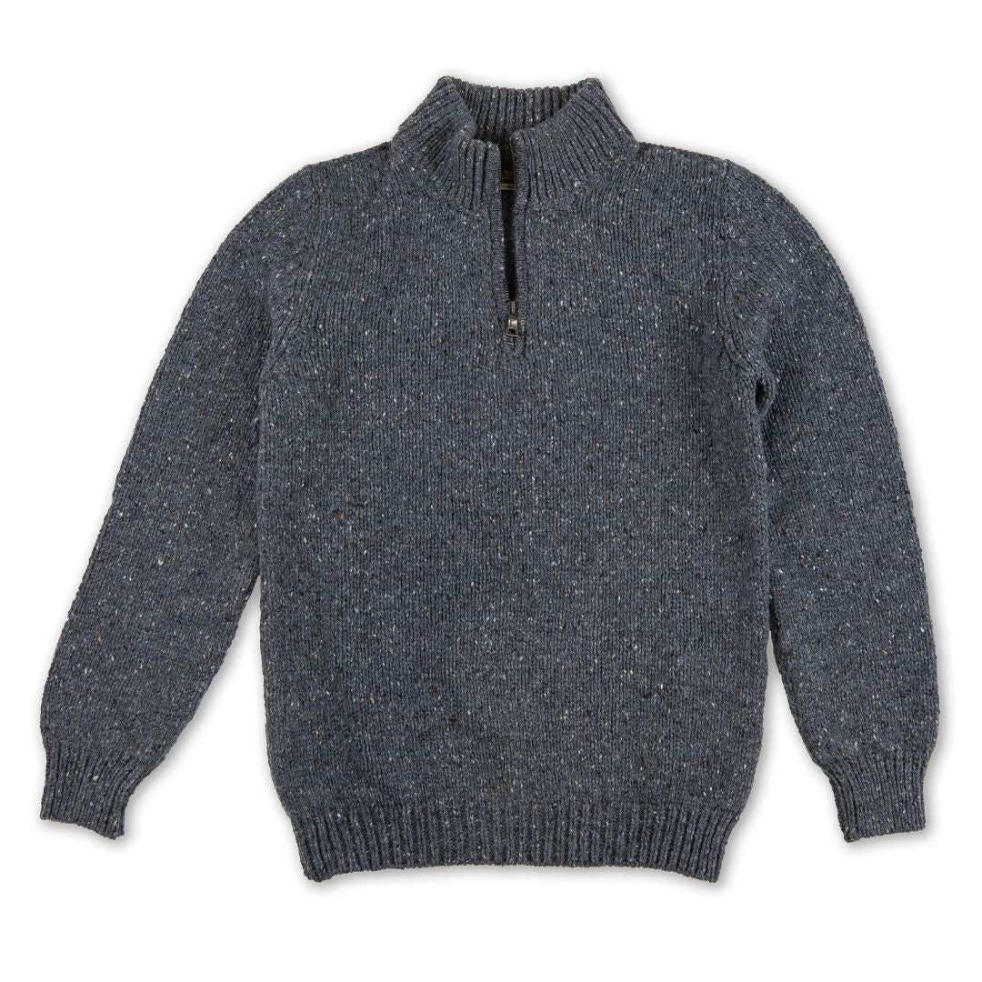 Fisherman Out of Ireland | Quarter-zip Sweater - Steel Wool