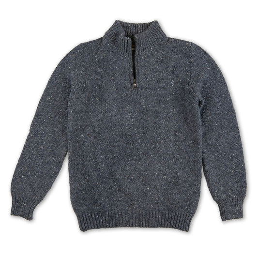 Fisherman Out of Ireland | Quarter-zip Sweater - Steel Wool