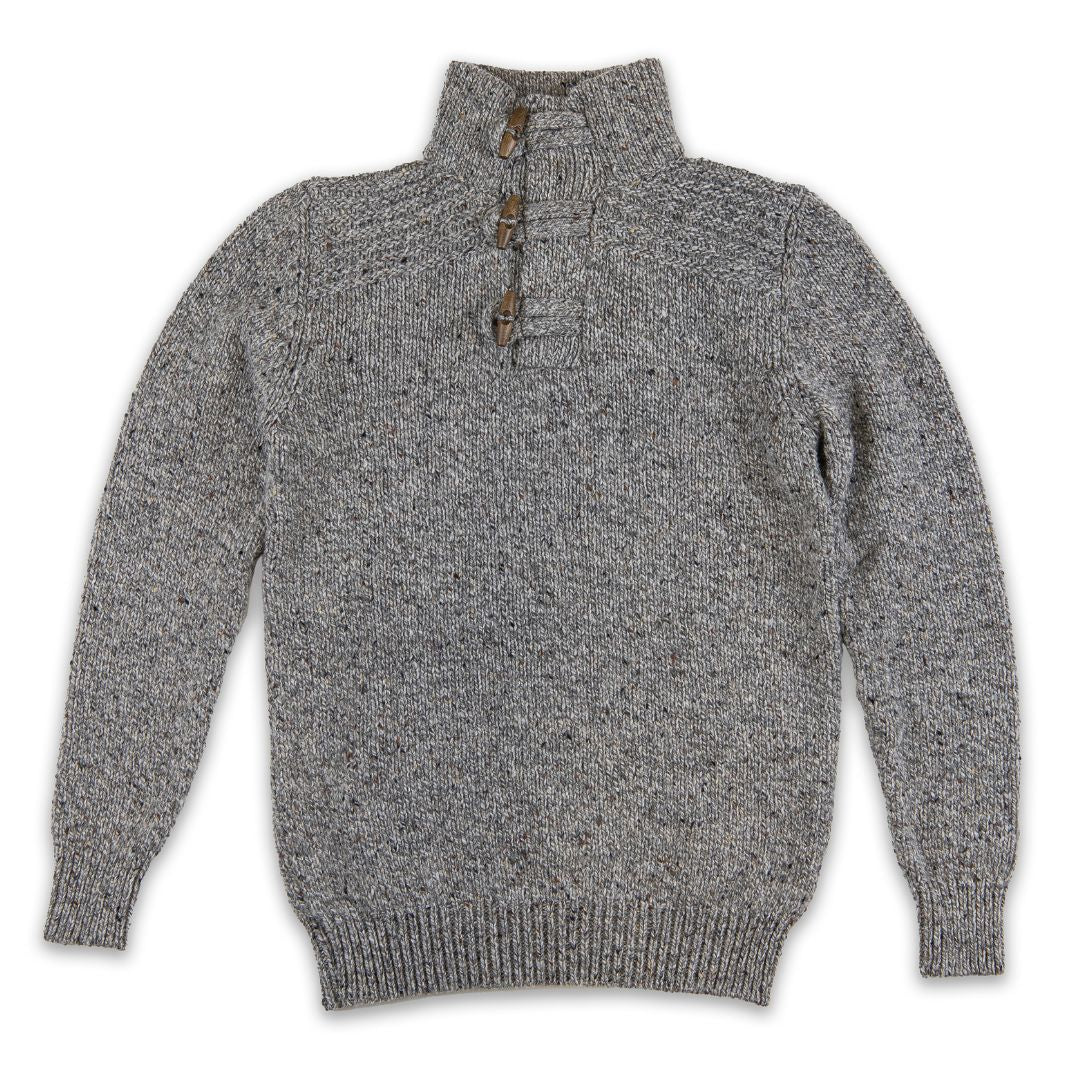 Fisherman Out of Ireland | Merino Toggle Sweater - Porridge