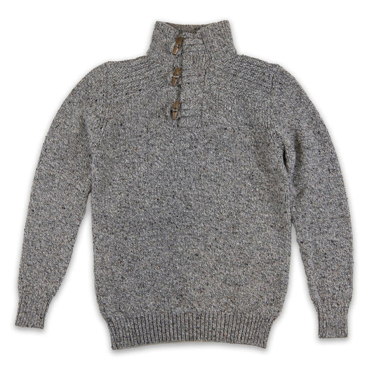 Fisherman Out of Ireland | Merino Toggle Sweater - Porridge