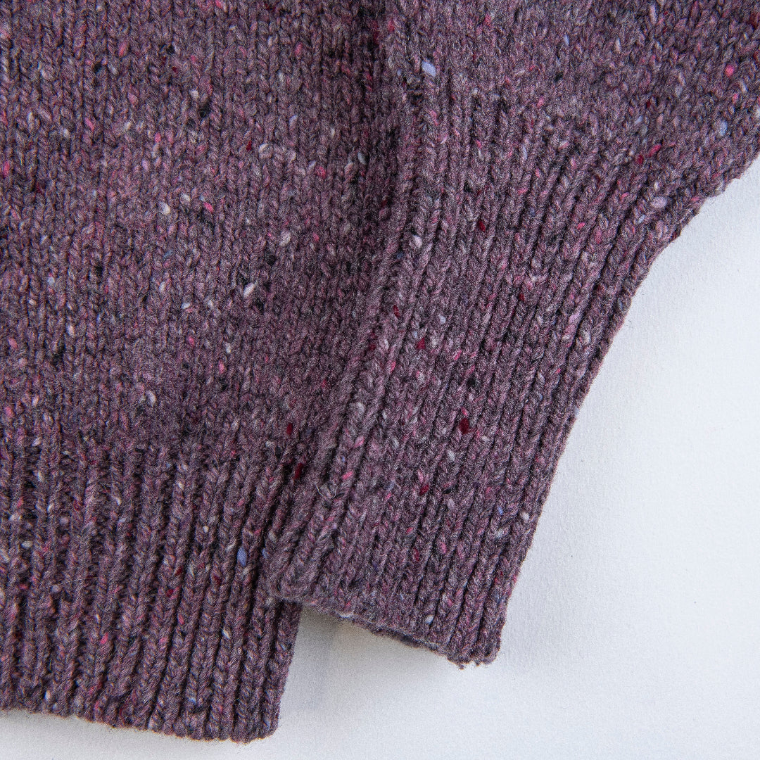 Fisherman Out of Ireland | Raglan Cardigan - Dark Mauve