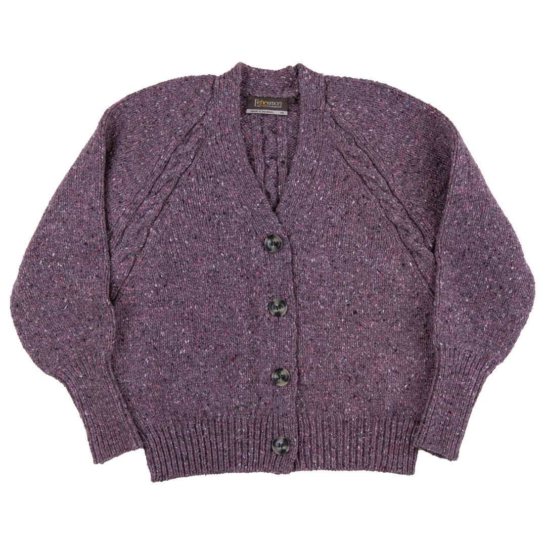 Fisherman Out of Ireland | Raglan Cardigan - Dark Mauve