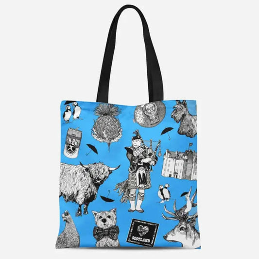 Gillian Kyle | Tote Bag - Love Scotland - Blue