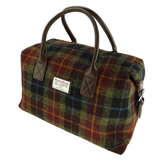 Harris Tweed Esk Overnight Bag - Rust Check