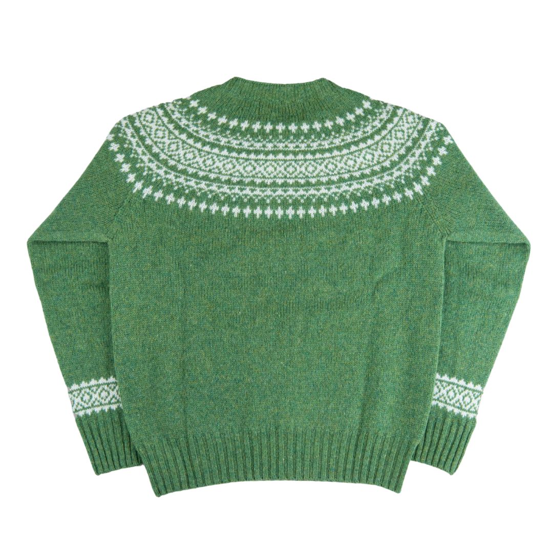 Harley of Scotland | Fairisle Sweater - Baize/Snow White