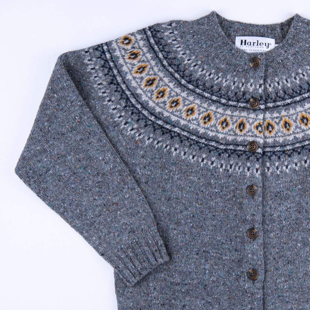 Harley of Scotland | Glenugie High Button Cardigan - St Kilda