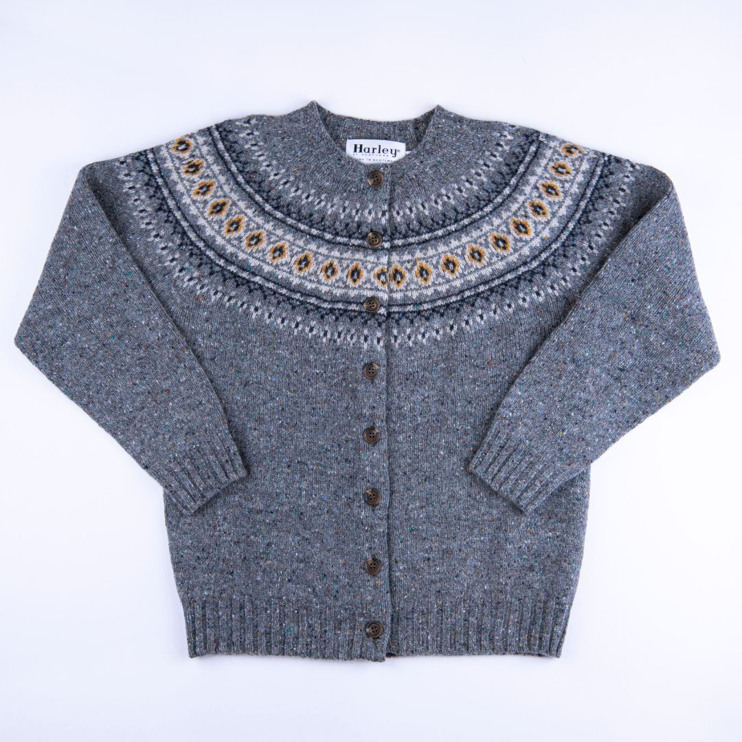 Harley of Scotland | Glenugie High Button Cardigan - St Kilda