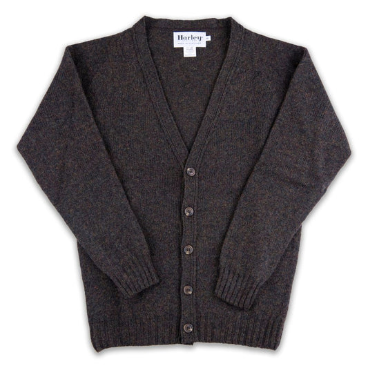 Harley of Scotland | Supersoft V-Neck Cardigan -  Carob