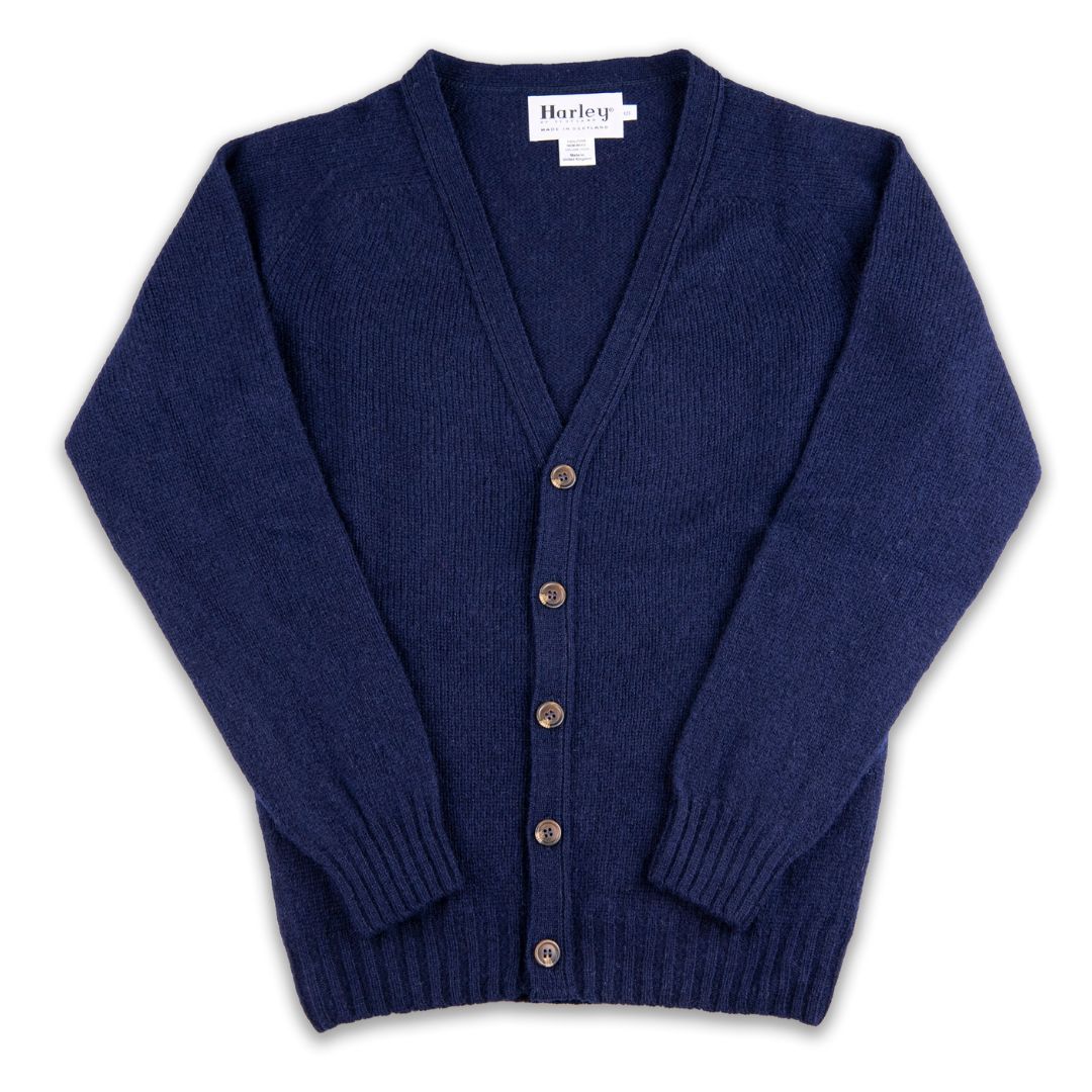 Harley of Scotland | Supersoft V-Neck Cardigan - Navy