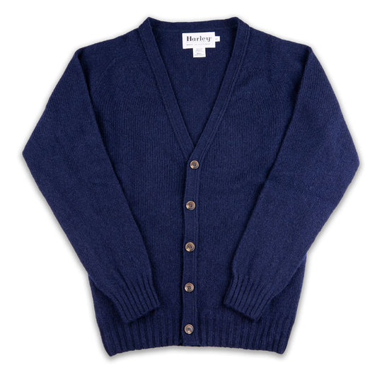Harley of Scotland | Supersoft V-Neck Cardigan - Navy