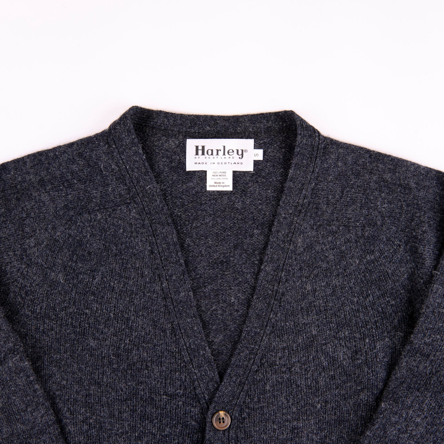 Harley of Scotland | Supersoft V-Neck Cardigan - Charcoal