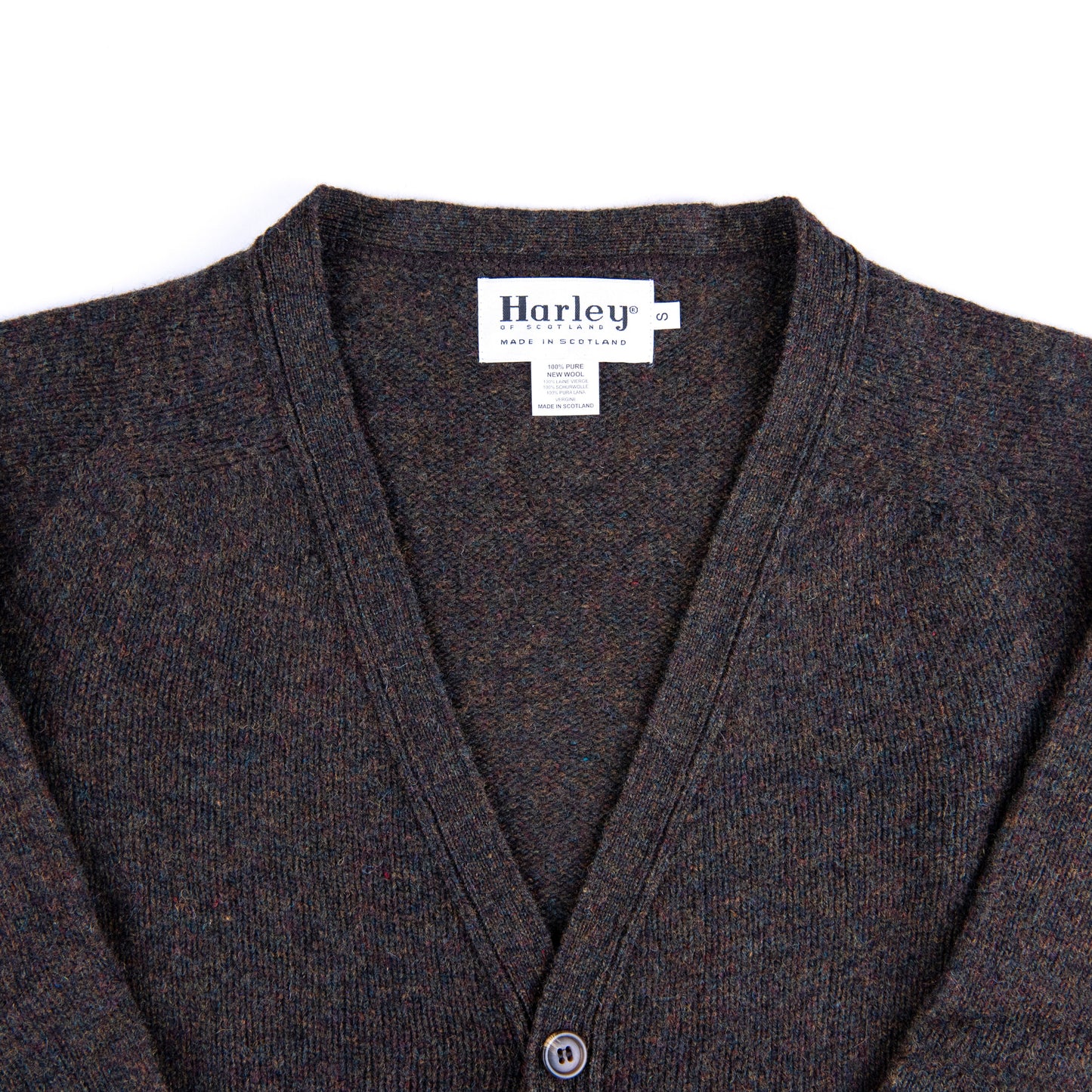 Harley of Scotland | Supersoft V-Neck Cardigan -  Carob