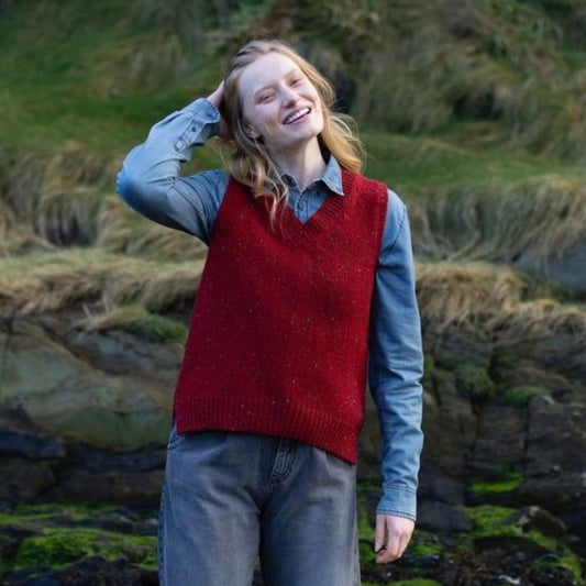 Fisherman Out of Ireland | Donegal Fleck Merino V-neck Sweater Vest