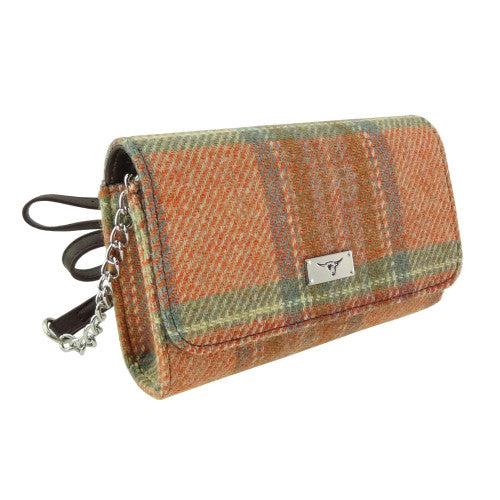 Harris Tweed Strathy Wallet - Orange Stewart Tartan