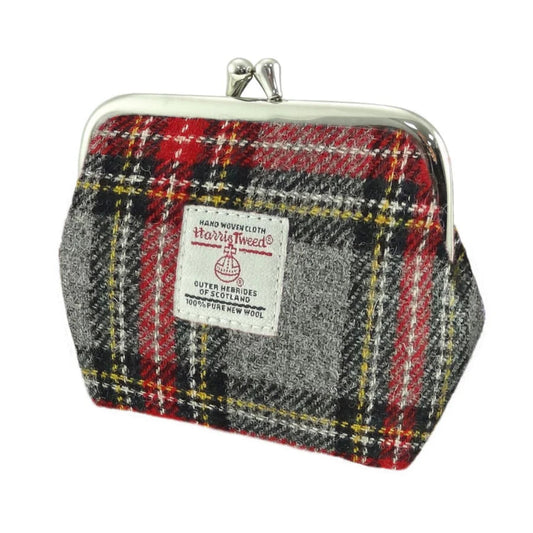 Harris Tweed | Eigg Purse - Grey/Red Tartan