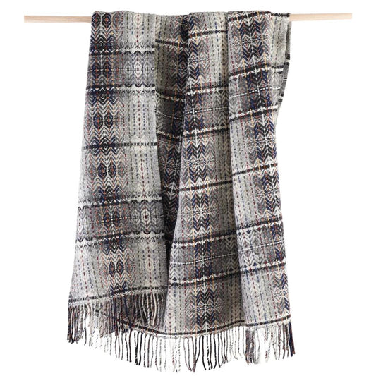 Molloy & Sons | Wool Diamond Weave Throw - Grey