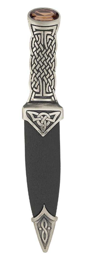 Sgian Dubh | Celtic Boisdale in matte pewter with stone top