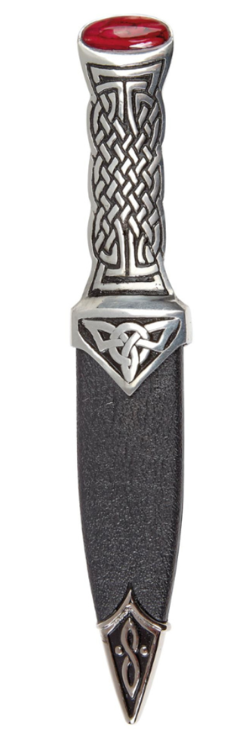 Sgian Dubh | Celtic Boisdale in polished pewter with Heathergem top