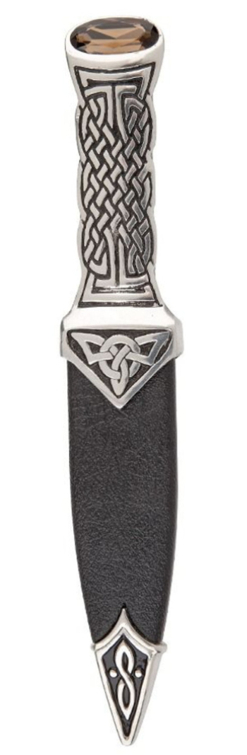 Sgian Dubh | Celtic Boisdale in polished pewter with stone top