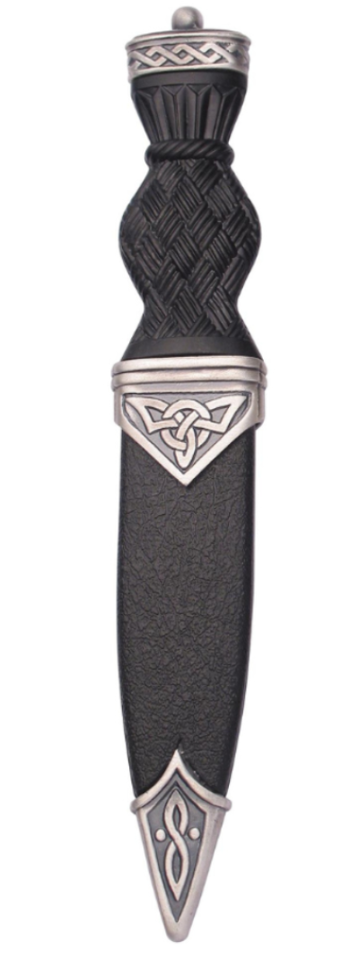 Sgian Dubh | Celtic design in matte pewter with plain top