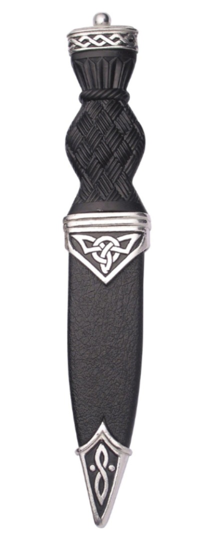 Sgian Dubh | Celtic design in polished pewter with plain top