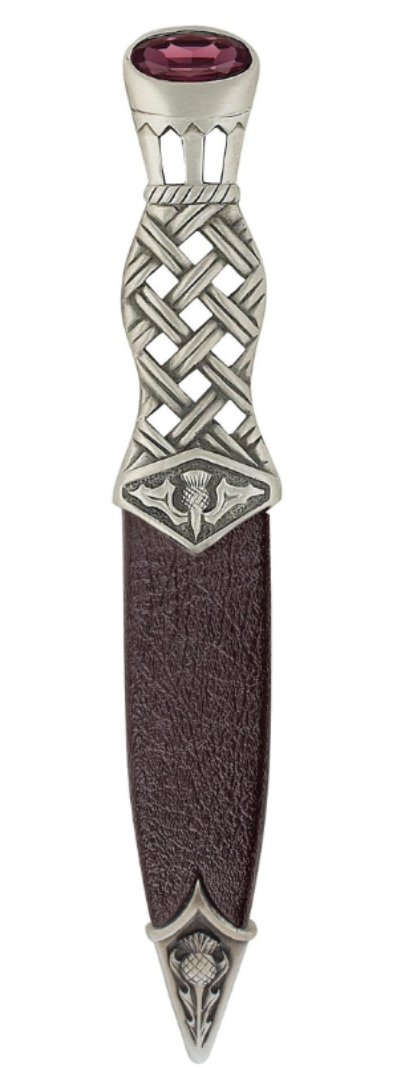 Sgian Dubh | Lattice design in matte pewter with stone top