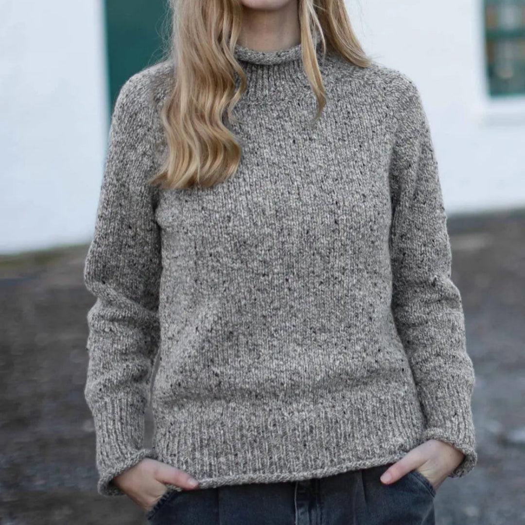 Fisherman Out of Ireland | Saddle Shoulder Sweater - Porridge